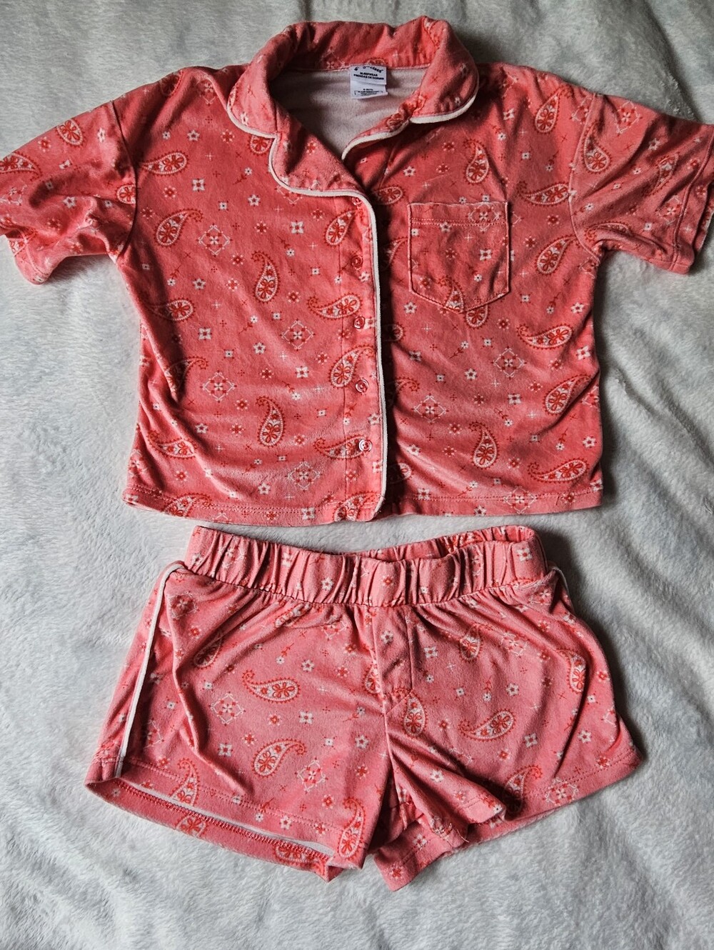 Art class Coral Pink Paisley Short Pajama Set #310